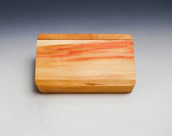 Slide Top Small Wood Box of Cherry With Spalted Box Elder - USA Made by BurlWoodBox With a Food Safe Finish