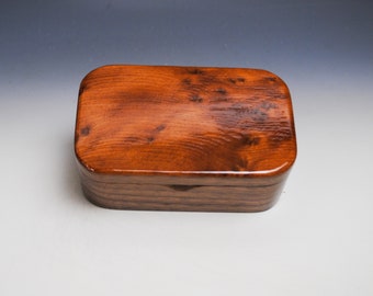 Redwood Burl on Walnut Handmade Wooden Trinket Box by BurlWoodBox