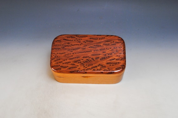 Wooden Trinket Box of Redwood Burl on Cherry by Handmade by BurlWoodBox - Small Wood Box - Unique Gift !