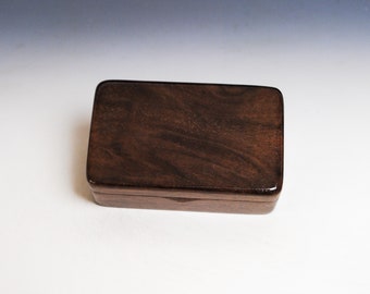 Small Wooden Box Of Figured Walnut -  Handmade in the USA by BurlWoodBox - Tiny Wood Box