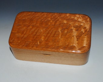 Small Wooden Treasure Box of Lacewood on Walnut by BurlWoodBox - Great Gift For Men!