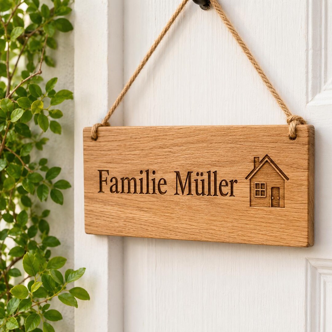 House Gate Names Personalized Wooden Door Sign | Family Nameplate for Front Door | Laser ...