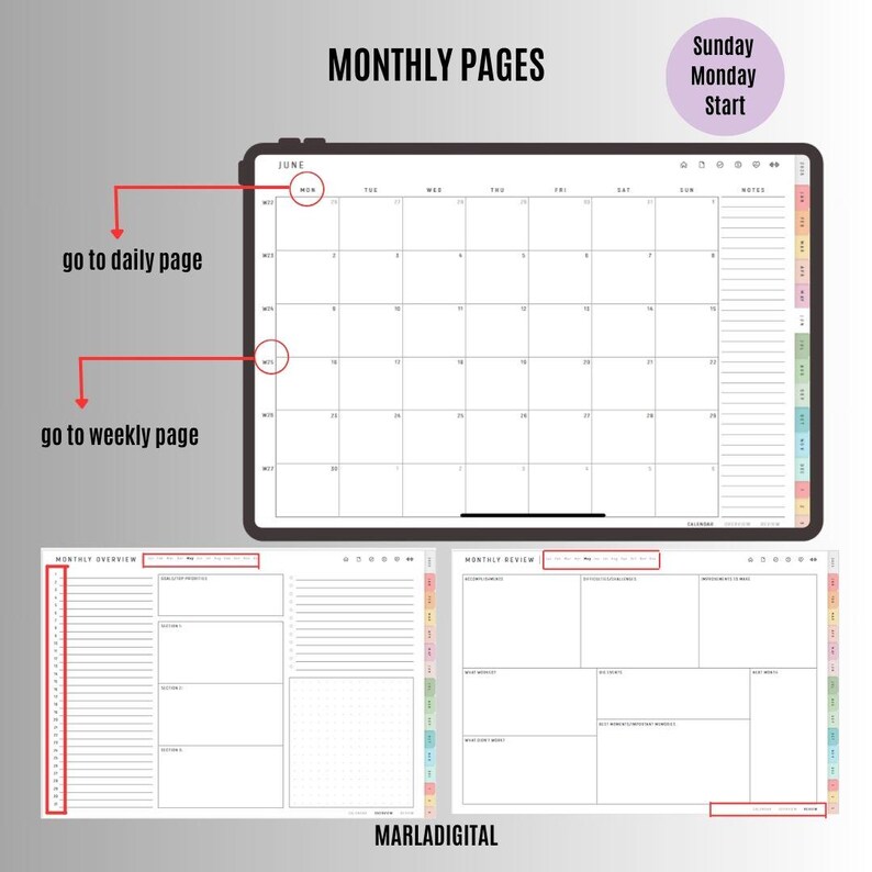 All-in-one 2025 - 2026 Undated Digital Planner – Goodnotes - Notability ...