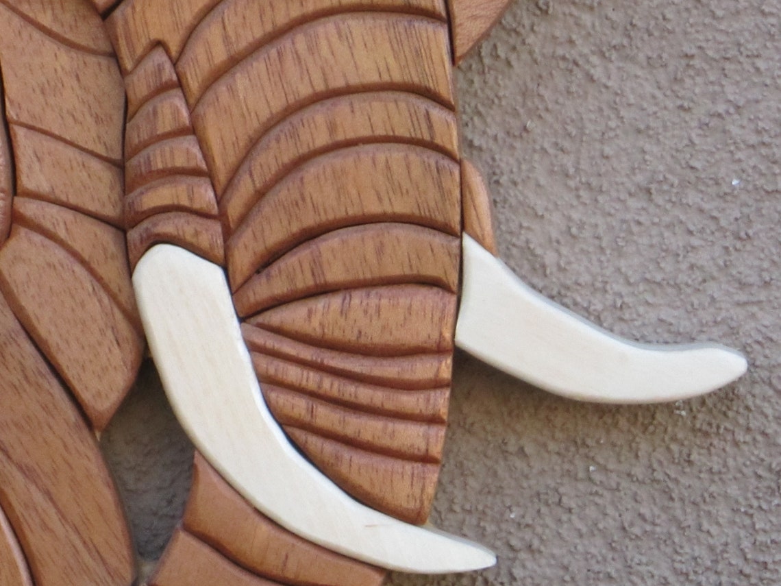 Elephant Intarsia Etsy