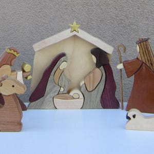 Krippe Weihnachten Intarsien
