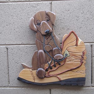 Dog Mischievous Pup 4778 intarsia