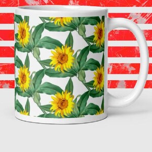 Tasse à café floraison ensoleillée