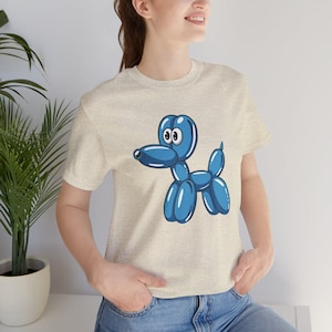 Camiseta con globo para perro, bonita camiseta con gráfico, divertida para amantes de los perros, ropa informal para el día a día, regalo para niños y adultos.