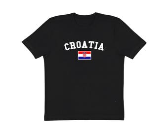 Camiseta Croácia, Camisa Croácia Unissex Adulto, Camiseta Preta com Estampa Croácia, Camiseta Estilo Camisa de Futebol, Futebol Croácia, Presente para Ele