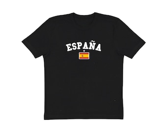 Spain T Shirt, Adult Unisex Espana Shirt, Black Spain Graphic Tee, Soccer Jersey Style TShirt, Spain Soccer, Gift For Him