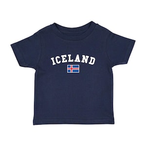 Camiseta de bebé de Islandia: bandera islandesa, camiseta de fútbol de algodón