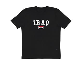 Iraq T Shirt, Adult Unisex Iraq Shirt, Black Iraq Graphic Tee, Soccer Jersey Style TShirt, Iraq Soccer, Gift For Him