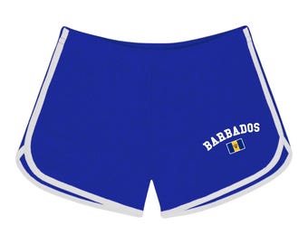 Barbados Dolphin Shorts, Y2K Booty Shorts, Contrast Piping
