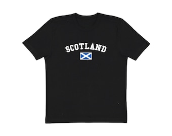 Camiseta de Escocia, unisex para adultos, negra, con estampado, estilo camiseta de fútbol, regalo para él