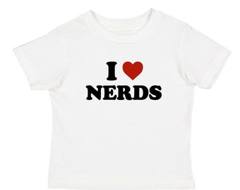 I Love Nerds Baby Tee, Graphic Cotton Shirt