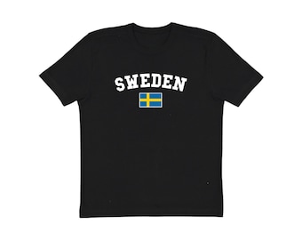 Sweden T Shirt, Adult Unisex Sweden Shirt, Black Sweden Graphic Tee, Soccer Jersey Style TShirt, Sweden Soccer, Gift For Him