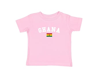 Ghana babytröja, Ghana t-shirt, ghanansk t-shirt med flagga, Blokette fotboll t-shirt, Y2K babytröja, Coquette babytröja