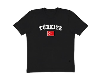 Turkey T Shirt, Adult Unisex Turkiye Shirt, Black Turkey Graphic Tee, Soccer Jersey Style TShirt, Turkey Soccer, Gift For Him
