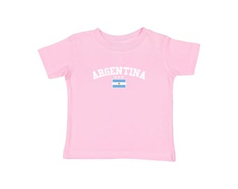 T-shirt bébé Argentine, T-shirt Argentine, T-shirt de football argentin avec drapeau, T-shirt de football Blokette, T-shirt bébé de l'an 2000, T-shirt bébé Coquette