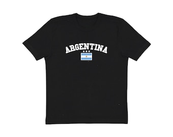 Argentinië T-shirt, Argentijns herenshirt voor volwassenen, zwart Argentinië Graphic Tee, voetbalshirt stijl T-shirt, Argentijns voetbal, cadeau voor hem