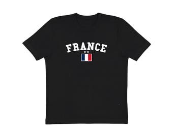 Koszulka France T Shirt, Koszulka France unisex dla dorosłych, Czarna koszulka z grafiką France, Koszulka w stylu koszulki piłkarskiej, Piłka nożna France, Prezent dla niego