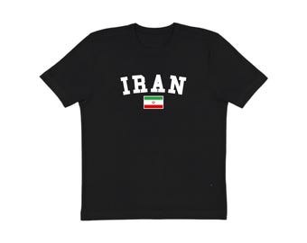Iran T Shirt, Adult Unisex Iran Shirt, Black Iran Graphic Tee, Soccer Jersey Style TShirt, Iran Soccer, Gift For Him