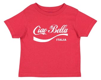 Ciao Bella Baby T-Shirt: Italienischer Sommer Baumwoll T-Shirt, Ciao Bella T Shirt, Italienisches Baby T-Shirt