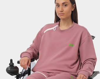 Rollstuhl-Adaptives Frauen-Sweatshirt | Körperbehinderung, Gehhilfe und besondere Bedürfnisse