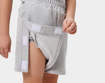 Kinder Shorts Anpassung | Kurze kurze Hose zum einfachen Anziehen nach der OP