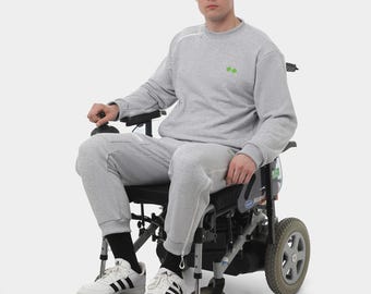 Rollstuhl-Adaptives Herren-Set (Sweatshirt + Hose) | Körperbehinderung, besondere Bedürfnisse