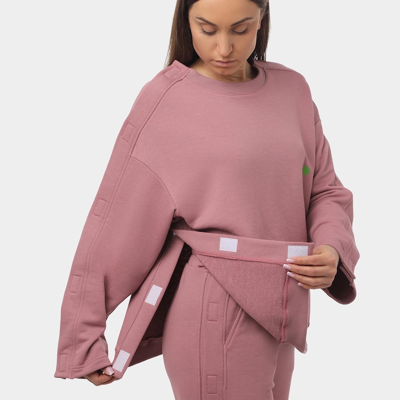 Adaptive Women's Sweatshirt | Easy Dressing for Shoulder Surgery & Post-Surgery Recovery image 7