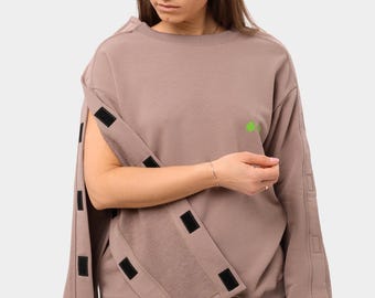 Sudadera adaptable para mujer / Fácil de vestir para cirugía de hombro y recuperación posoperatoria