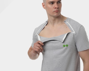 Chemo Standard Shirt für Männer | Chemotherapie T-Shirt | Anpassungsfähige Kleidung