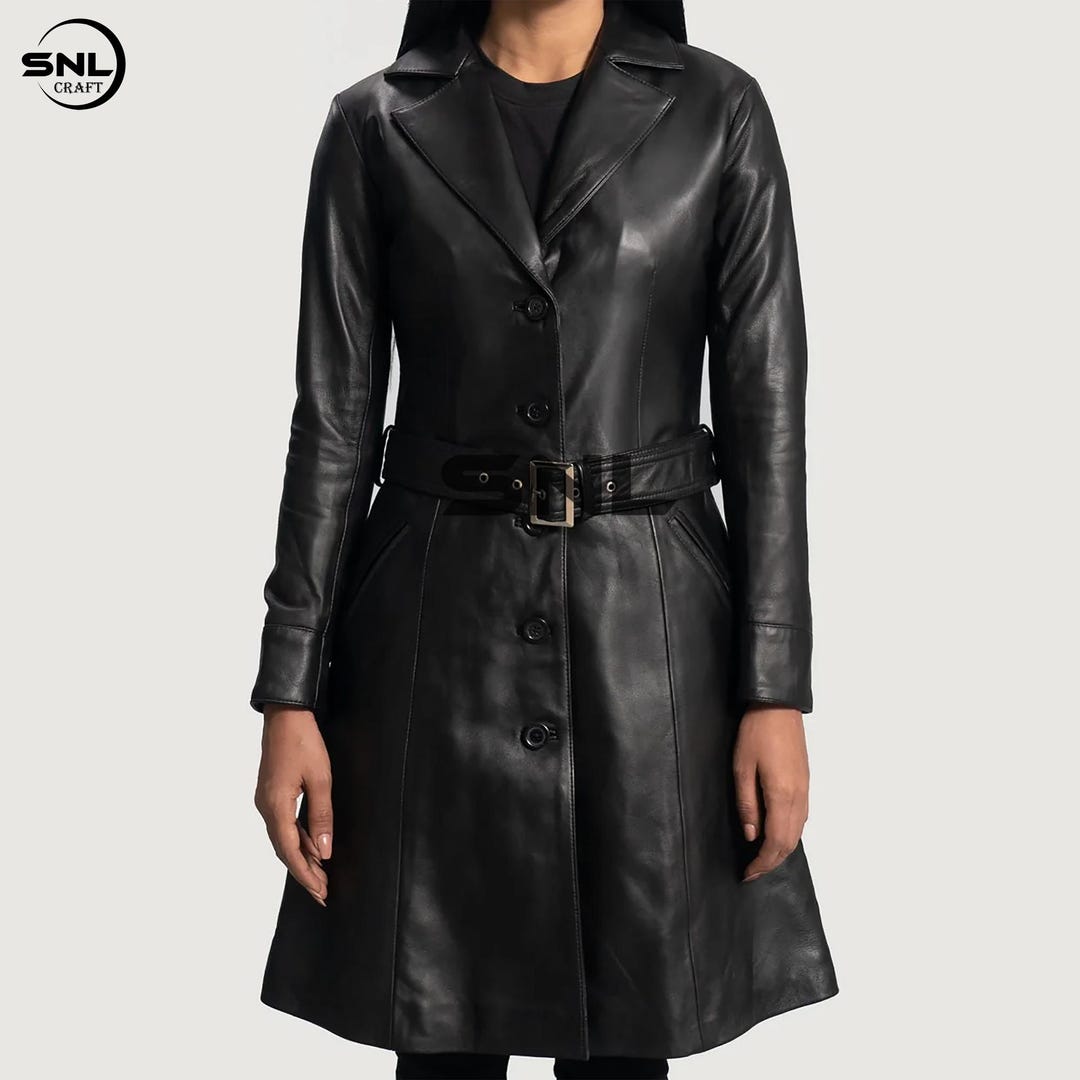 Genuine Leather Coat Women's Spring Autumn Fashion Mid-length Trench main image 0