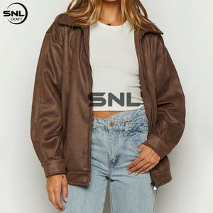 Brown Sheepskin Leather Jacket: Classic Women&#39;s Coat