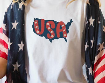 USA Patriotic Graphic Tee, 4th of July Shirt