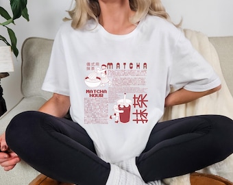 Matcha Lover Graphic Tee, Retro Matcha Club Shirt