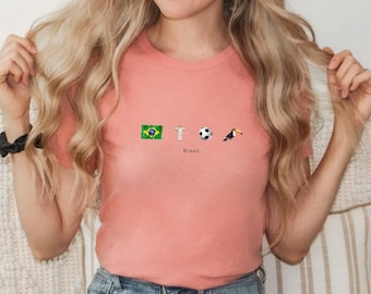 Brazil shirt, Brasil pride, Flag, Soccer, Beach, Palm Tree, Brasil culture, Toucan, Portuguese, Futebol, Latin, Carnaval, Travel, Gift