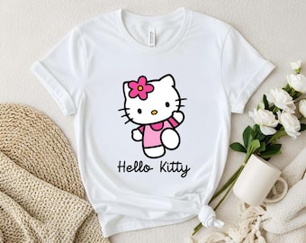 Custom Hello Kitty T-Shirt, Personalized Hello Kitty Shirt, Pink Hello Kitty Shirt, Hello Kitty Birthday Gift, Hello Kitty Merch