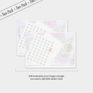 Adult Workout Reward Chart 2-Pack: 3-Month Exercise Tracker with Star Stickers image 3