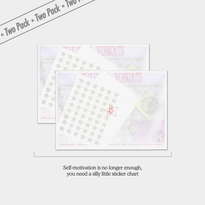 Adult Workout Reward Chart 2-Pack: 3-Month Exercise Tracker with Star Stickers image 3