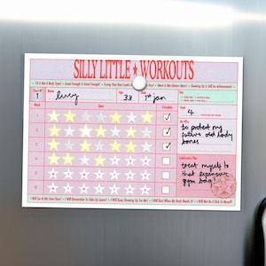 Adult Workout Reward Chart: 6-Week Workout Tracker with Star Stickers image 1