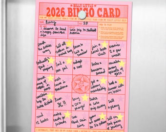 2026 Bingo Card: Sticker Reward Chart Set for Yearly Goal Setting with Star Stickers