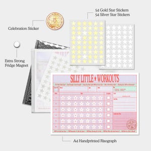 Adult Workout Reward Chart: 6-Week Workout Tracker with Star Stickers image 2