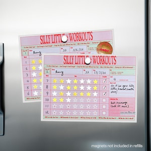 Navulling 3 maanden, sticker sterrenkaart voor volwassenen voor training, 2 x 6 weken workout-trackers, beloningstabel, positieve aanmoediging, geen schande