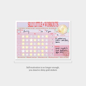 Adult Workout Reward Chart: 6-Week Workout Tracker with Star Stickers image 4