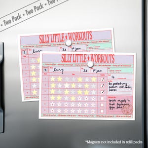 Adult Workout Reward Chart 2-Pack: 3-Month Exercise Tracker with Star Stickers image 1