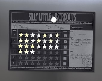 Adult Workout Reward Chart: 6-Week Workout Tracker with Star Stickers