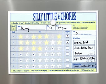 Adult Daily Chores Reward Chart: 6-Week Household Cleaning Habit Tracker with Star Stickers