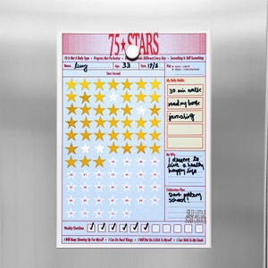 75 Tage Challenge Habit Tracker, Sticker Sternenkarte, Dumme kleine Sternkarte, 75 Sterne, 75 Hard, 75 Soft, Challenge Tracker, Fitnessplaner